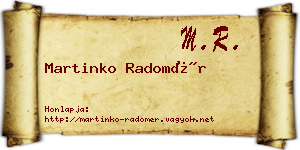 Martinko Radomér névjegykártya